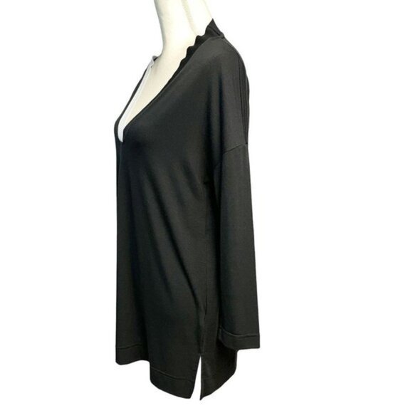Banana Republic Cruella Black n White Outfit Tunic Supersoft V Neck Blouse Small - Picture 8 of 9